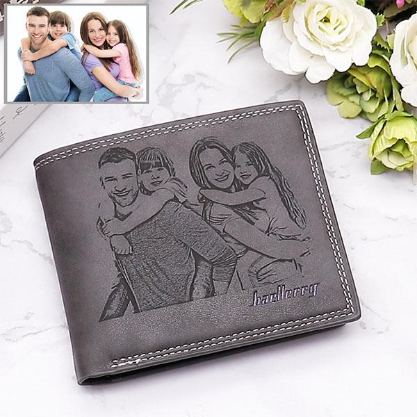 Customized photo tri-fold men's wallet